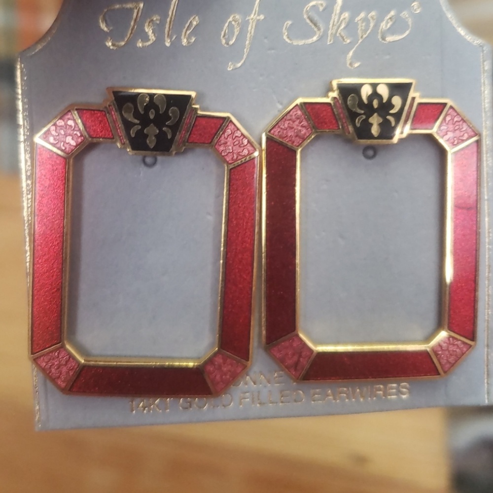 1987 Isle of skyes cloisonne earrings